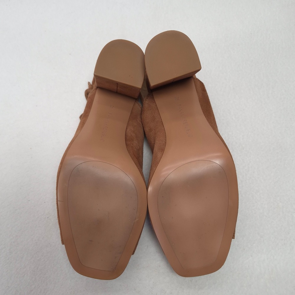 Banana Republic Brown Suede Block Heel Slingback Sandals Open Toe Womens 7.5 - Picture 6 of 10